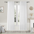 White Linen Curtains 80 inches Long for Bedroom Back Tab Light Filtering Privacy Sheer Curtains Modern Farmhouse Coastal Decor White Cotton Textured Gauze Curtain 2 Panel Set 38x80 for Living Room