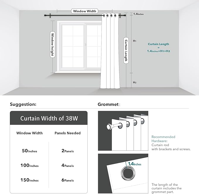 Deconovo Beige Blackout Curtains, Room Darkening Curtain, Thermal Insulated Soundproof Drapes, Silver Wave Dots Print, 38 x 84 Inch, Machine Washable Window Panels for Living Room Bedroom, Set of 2