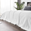 BEDELITE Fleece Blanket King Size – 3D Ribbed Jacquard Soft and Warm Decorative Fuzzy Blankets – Cozy, Fluffy, Plush Lightweight Throw Blankets for Couch, Bed, Sofa(White, 108x90 inches)
