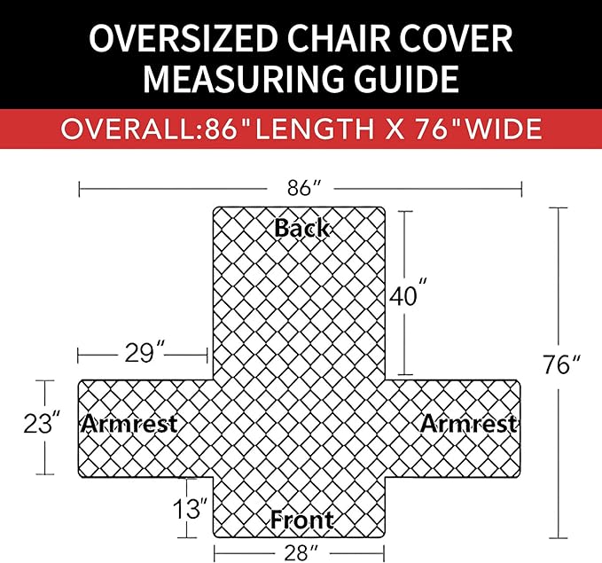 Easy-Going Oversized Chair Sofa Slipcover Reversible Sofa Cover Water Resistant Couch Cover Furniture Protector Cover with Elastic Straps for Pets Dog (Oversized Chair, Christmas Red/Ivory)