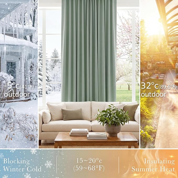 Pony Dance Short Curtains for kinchen, Half Drapes for Bathroom Window, loft Curtain Tiers for Basement Shades, Wide 29 x Long 24 inches per Panel, Sage Green, Set of 2