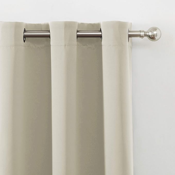 LEMOMO Light Beige Thermal Blackout Curtains/42 x 84 Inch/Set of 2 Panels Room Darkening Curtains for Bedroom