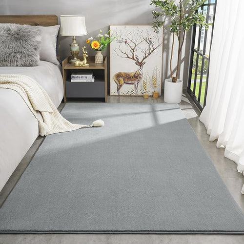 Amearea Large Modern Area Rugs for Bedroom Living Room, 5x8 Feet Grey Thickened Memory Foam Rug, Fluffy Indoor Washable Rugs Non Slip Minimalist Carpet for Boys Girls Dorm Nursery Room Decor