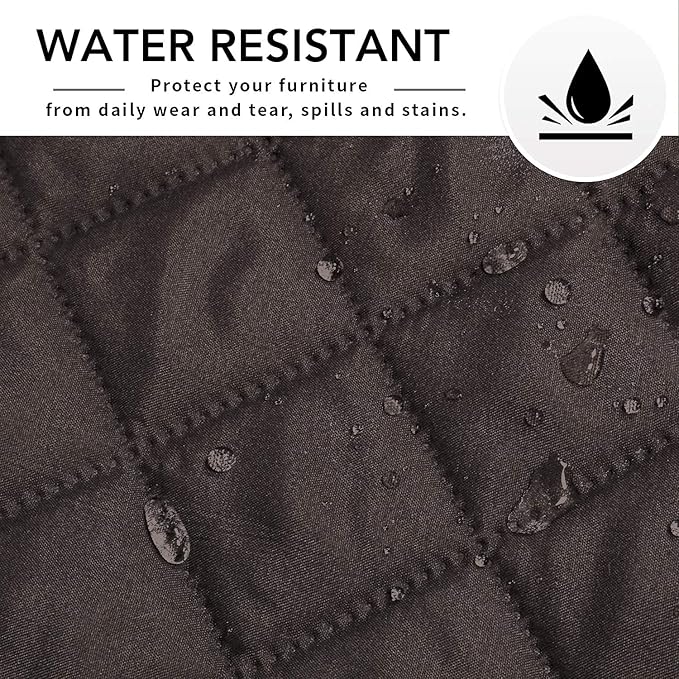Easy-Going Reversible Chaise Lounge Couch Cover Water Resistant Sofa Cover Sectional L Shaped Sofa Slipcover with Adjustable Straps Furniture Protector for Dogs (115X34 in, Chocolate/Chocolate)
