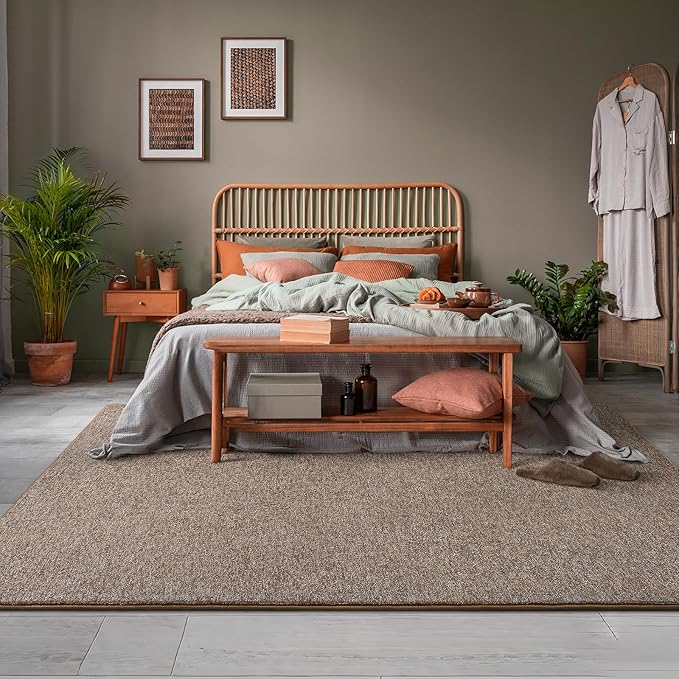 AROGAN Washable 3x8 Runner Rug for Hallway, Long Runner Rugs wtih Soft Memory Foam for Bedroom, Non Slip Backing Carpet Runners for Hallways, Kitchen, Bathroom, Entryway Home Decor, Matte Brown