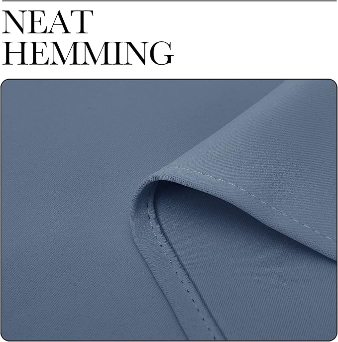 NICETOWN Kitchen Curtains Small Window Curtains & Drapes, Thermal Insulated Solid Grommet Panels for Cupboard, Loft, Cafe, Dining Room (Stone Blue, 42" W x 40" L, 2PCs)
