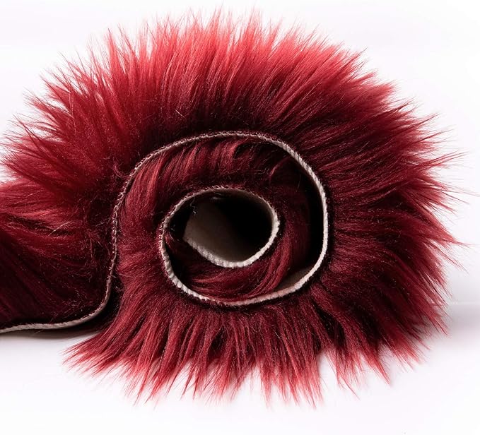 Ashler Faux Fur Rug, Deep Red Area Rugs, Fluffy Sheepskin Fur Rug, Fuzzy Ultra Soft 2 x 6 Ft Rugs, Machine Washable Shag Rug, Nursery Throw Rugs for Bed, Living Room