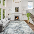 6x9 Area Rugs Washable Rug: Large Modern Abstract Living Room Rug Soft Anti-Skid Thin Carpet Indoor Floor Non-Shedding Carpets for Bedroom Dining Room Farmhouse Nursery Home Office Blue Multi