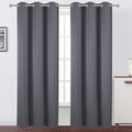 LEMOMO Blackout Curtains 42 x 95 inch/Dark Grey Curtains Set of 2 Panels/Thermal Insulated Room Darkening Bedroom Curtains