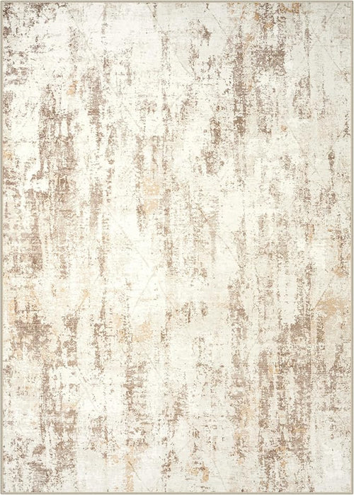 5x7 Area Rugs Washable Rug: Modern Abstract Living Room Rug Soft Anti-Skid Thin Carpet Indoor Floor Non-Shedding Carpets for Bedroom Dining Room Farmhouse Nursery Home Office - Beige Grey
