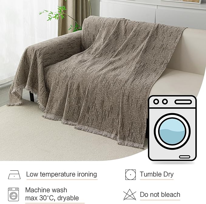 MYSKY HOME Couch Covers for 3 Cushion Couch Sofa, Sectional Couch Cover L Shape Chenille Couch Cushion Covers for Pets, Furniture Protector Cover for Dogs, Kids, 71"X150", Sand