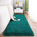 Chicrug Soft Runner Rug for Bedroom Living Room Plush Fluffy Rug 2x6 Feet, Shag Furry Runner Rug Carpet Non Shedding for Nursery Children Kids Girls Room Home Decorative, Teal