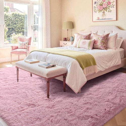 6x9 Ft Large Pink Rugs for Living Room Girls, Shag Fluffy Area Rug for Bedroom, Ultra Soft Furry Rug Indoor Carpet for Kids Room Nursery Home Decor