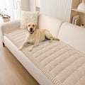 Smiry Couch Cover for Dogs Washable, Non Slip Fuzzy Pet Couch Covers for 3 Cushion Sofa Pet Friendly, Thick Soft Sofa Slipcovers Cushion Protector (Apricot, 27.6" x 59")