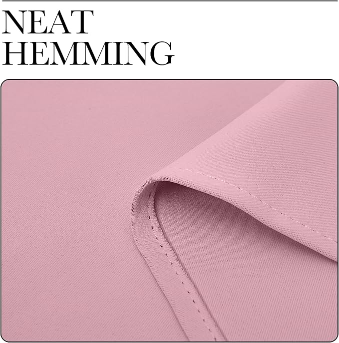 NICETOWN Crystal Pink Room Darkening Curtains for Kitchen, Window Treatment Thermal Insulated Solid Grommet Room Darkening Curtains/Drapes for Bedroom (Set of 2, 42 inches Wide by 48 inches Long)