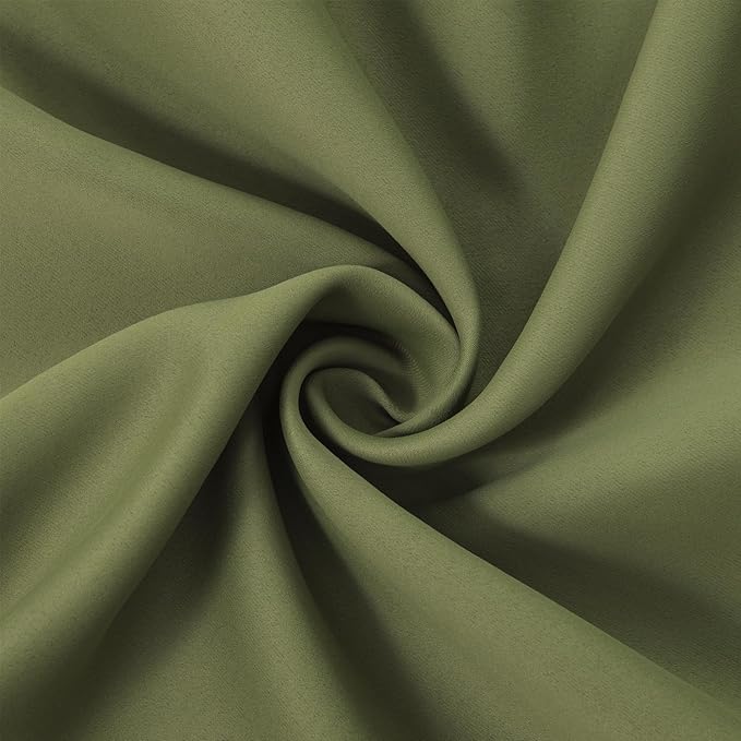 LEMOMO Blackout Curtains 66 x 95 inch/Olive Green Curtains Set of 2 Panels/Thermal Insulated Room Darkening Bedroom Curtains