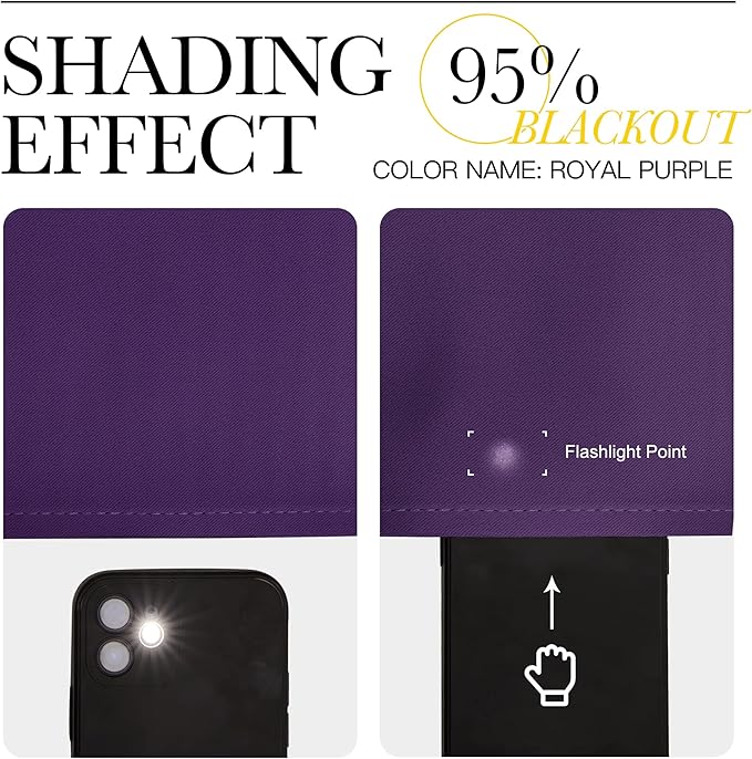 NICETOWN Blackout Purple Curtains for Living Room - Thermal Insulated Solid Rod Pocket Blinds for Bedroom Decor (Royal Purple, Set of 2 Panels, 42 x 48 Inch)