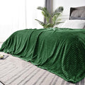 BEDELITE Fleece Blanket King Size – 3D Ribbed Jacquard Soft and Warm Decorative Fuzzy Blankets – Cozy, Fluffy, Plush Lightweight Throw Blankets for Couch, Bed, Sofa(Green, 108x90 inches)