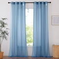 NICETOWN Stone Blue Sheer Curtains 96 Inches Long, Grommet Airy & Lightweight Window Treatment Translucent Elegant Drapes for Living Room/Bedroom, W54 x L96, 2 Panels