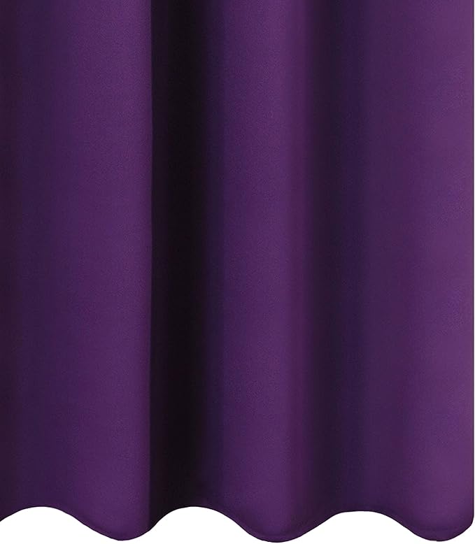 LEMOMO Purple Blackout Curtains 66 x 63 Inch Length/Set of 2 Curtain Panels/Thermal Insulated Room Darkening Blackout Curtains for Bedroom