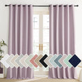 NICETOWN Pink Vintage Linen 100% Blackout Curtains for Living Room, Thermal Insulated Curtains 120“ Long, Noise Reducing Window Treatment Drapes for Home Office, 62" Wide Per Panel, Set of 2