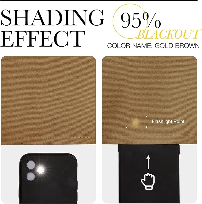 NICETOWN Blackout Curtains for Bedroom, Blackout Curtain Panels, Gold Brown, 1 Pair, 62 by 63-inch, Window Treatment Energy Saving Thermal Insulated Solid Rod Pocket Blackout Drapes/Draperies