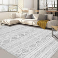 Nakagishi 7x9 Area Rug Living Room: Washable Boho Large Neutral Soft Farmhouse Modern Rugs Stain Resistant Moroccan Non-Slip Indoor Carpet for Bedroom Nursery Kids Office Dining Room- Dark Grey