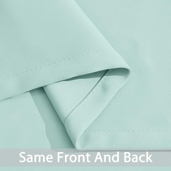 Yakamok Aqua Blackout Curtains for Bedroom, Grommet Thermal Insulated Room Darkening Blackout Drapes for Living Room, Set of 2 Panels (38 x 84Inch, Aqua)