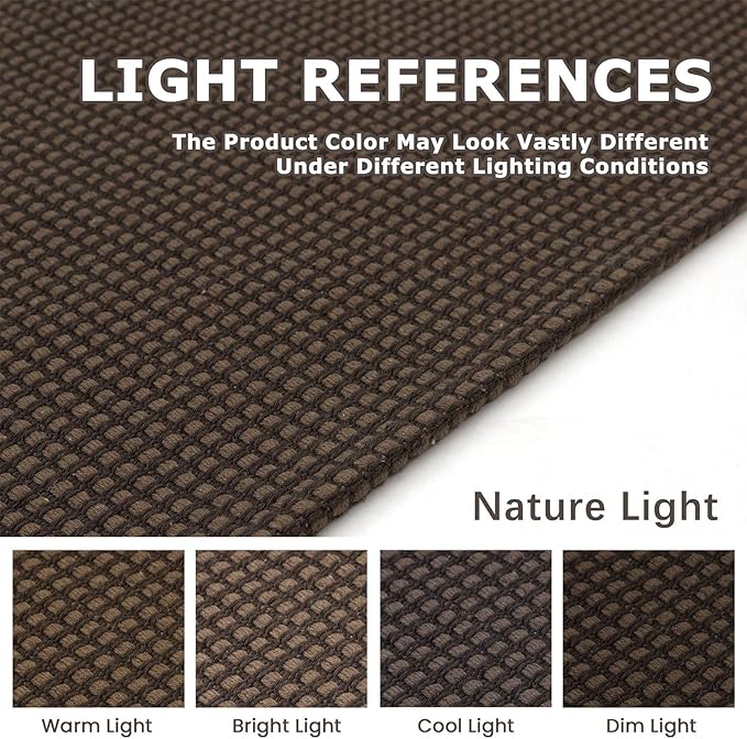 KOZYFLY Extra Long Runners for Hallways 3x14 ft Washable Kitchen Runner Non Slip Rubber Backed Hallway Rug Cotton Entryway Runner Rug Floor Carpet for Indoor Hall, Kitchen, Stair, Reddish Brown/Coffee