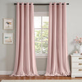 MIULEE Velvet Curtains Baby Pink Elegant Grommet Thermal Insulated Soundproof Room Darkening Curtains/Drapes for Classical Living Room Bedroom Decor 52 x 90 Inch Set of 2