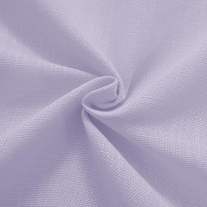 Lavender Linen Curtains Back Tab 108 Inches for Bedroom Living Room 2 Panels Semi Sheer Light Filtering Window Treatment Curtain Modern Elegant Decor Drapes Violet Light Purple 52ﾗ108