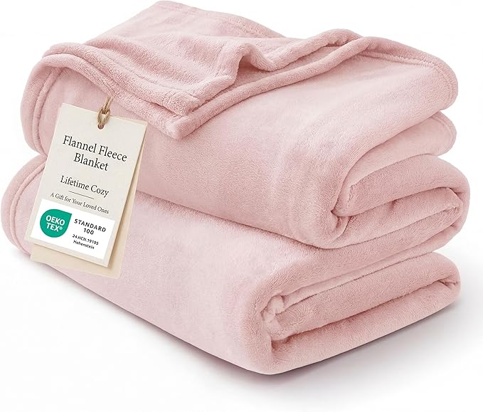Bedsure GentleSoft Pink Fleece Blankets Queen Size - Bed Blanket Soft Lightweight Plush Fuzzy Cozy Luxury Microfiber, 90x90 inches