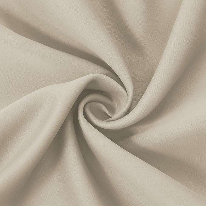 LEMOMO Light Beige Thermal Blackout Curtains/38 x 84 Inch/Set of 2 Panels Room Darkening Curtains for Bedroom