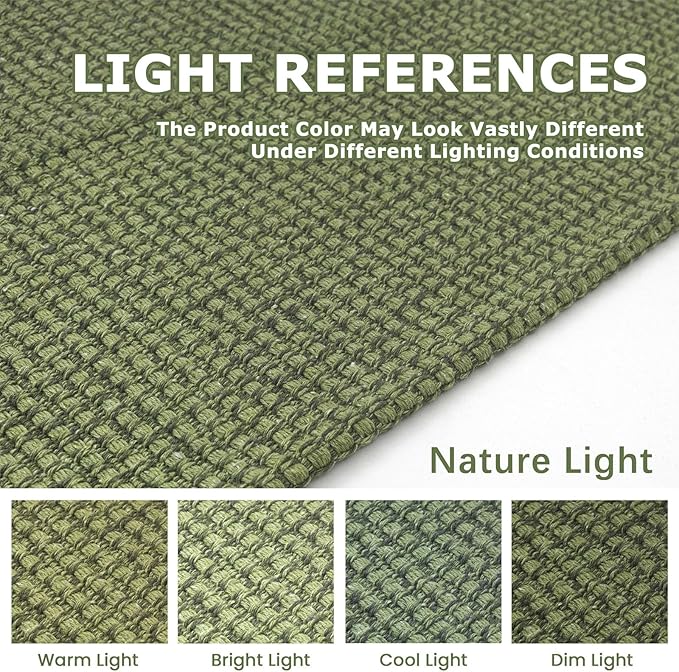 KOZYFLY Long Runners for Hallways 2x12 ft Washable Kitchen Runner Non Slip Rubber Backed Hallway Rugs Cotton Entryway Runner Rug Floor Carpet for Indoor Hall, Kitchen, Bright Green/Earthy Green