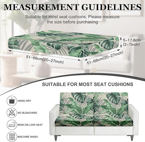 4Pcs Patio Stretch Cushion Covers,Outdoor Sofa Replacement Cover Slipcovers for Patio Furniture Cushion Covers, Washable Reusable Furniture Protector
