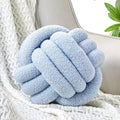 Uvvyui Knot Pillow Ball, Soft Home Decorative Pillows, Round Throw Pillow, Handmade Knotted Plush Pillow, Round Boucle Pillow Cushion (14 Inches Blue)