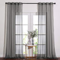 NICETOWN Sheer Living Room Curtains - Elegant Dark Grey Soft Nickel Grommet Window Panels Drapes for Living/Dining Room/Master Bedroom (54" Wide x 96" Long, 2 Panels)