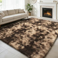 8x10 Fluffy Area Rugs for Living Room,Shag Area Rug for Bedroom,Soft Fuzzy Rug Non-Shedding Indoor Plush Carpet for Kids Bedroom Nursery Home Decor,Tie-Dyed Coffee