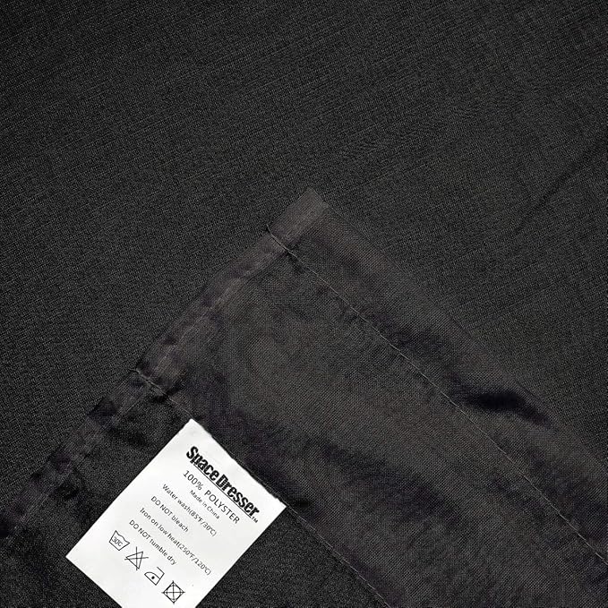 SpaceDresser Black Sheer Curtains 4 Panels Rod Pocket Semi-Sheer Curtain 63 Inches Long Light Filtering Voile Window Drapes for Bedroom Living Room Kitchen, Each 52W x 63L