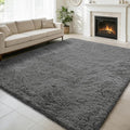 6x9 Fluffy Area Rug for Living Room,Shag Area Rugs for Bedroom,Deep Grey Soft Fuzzy Rug Non-Shedding Indoor Plush Carpet for Kids Bedroom Nursery Dorm Home Decor