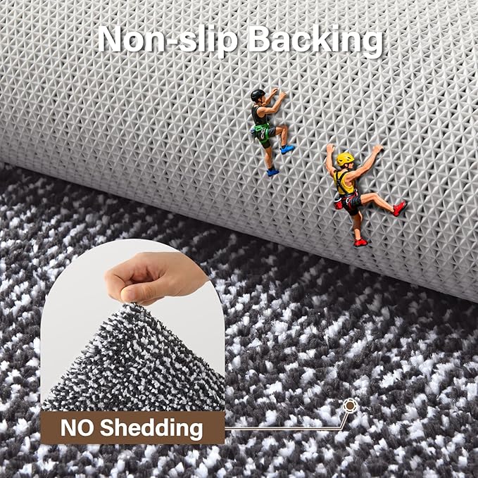 Bathroom Rugs 24x17 Non Slip Washable, Dark Grey Bath Mat for Bathroom Floor Tub, Soft Absorbent Quick Dry Mats for Shower, Bathtub,Home Decor