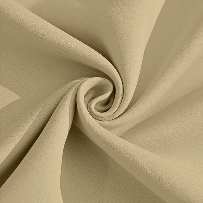 Yakamok Blackout Curtain Panels Themal Insulated Grommet Winow Curtains for Bedroom/Living Room, W52 x L96 -Inch 2 Panels, Beige