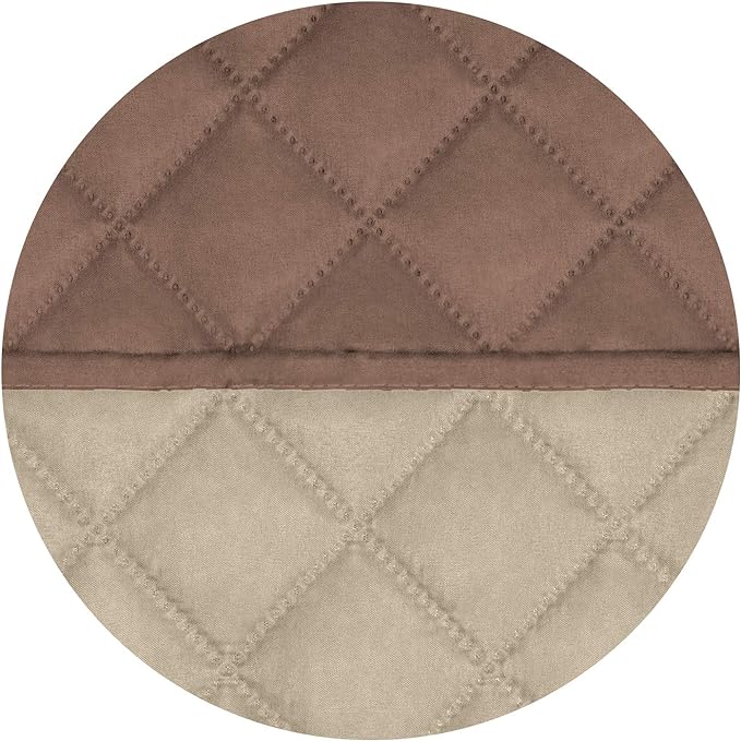 PureFit Reversible Quilted Sofa Cover, Water Resistant Medium Slipcover Furniture Protector, Washable Couch Cover with Non Slip Foam and Elastic Straps for Kids, Dogs, Pets (Loveseat, Brown/Beige)
