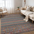 Nakagishi 9X12 Area Rugs Living Room: Washable Large Vintage Rug Neutral Non-Slip Soft Stain Resistant Indoor Carpet for Bedroom Nursery Dining Room Office Playroom - Multi Color