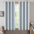 MIULEE Linen Textured Curtains for Bedroom Solid 100% Blackout Thermal Insulated Chambray Blue Grommet Room Darkening Curtains & Drapes Luxury Decor for Living Room Nursery 52 x 45 Inch (2 Panels)