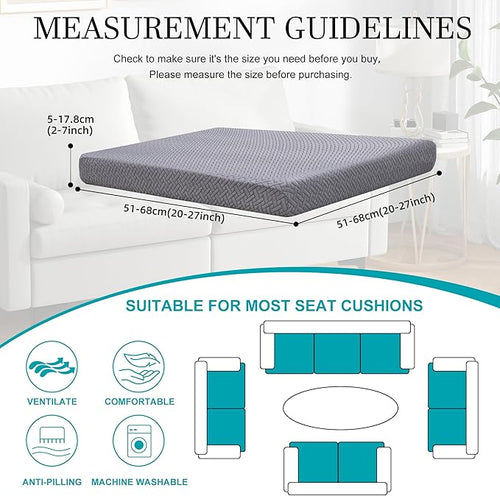 14Pcs Stretch Patio Cushion Covers,Outdoor Couch Covers Replacement,Outdoor Couch & Sofa Slipcovers,for Patio Furniture Cushion Covers,Washable Reusable Furniture Protector (Grey,Cover Only)