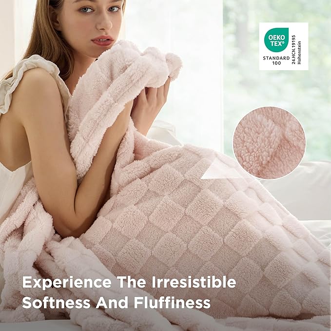 Bedsure GentleSoft Light Pink Twin XL Blanket for Bed - Super Soft Cozy Fleece Blankets for Kids, Cute Throws Dorm Room Essentials for Girls Teens Back to School, 66x90 Inches
