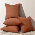 Topfinel Decorative Terracotta Throw Pillow Covers Cushion Cases, Set of 4 Soft Velvet Modern Double-Sided Designs, Rustic Fall Home Decor, Pillow Inserts Not Included 24x24 inch