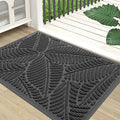 Colorxy Waterproof Doormat, Sturdy Natural Rubber Front Indoor Mat, Non Slip Low Profile Outdoor Door Mat, Stain and Fade Resistant Floor Mats, Easy Clean Patio Entry Mat, 71''x47'', Light Grey