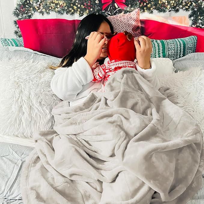 Bedsure GentleSoft Fleece Blanket California King Size Linen - Lightweight Plush Fuzzy Cozy Soft Bed Blankets, 102x96 inches
